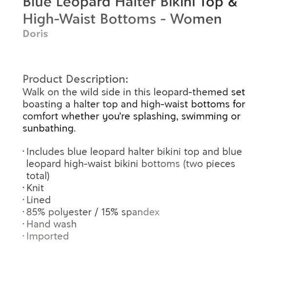 DORIS Blue Leopard Print Bikini Set - Picture 5 of 5